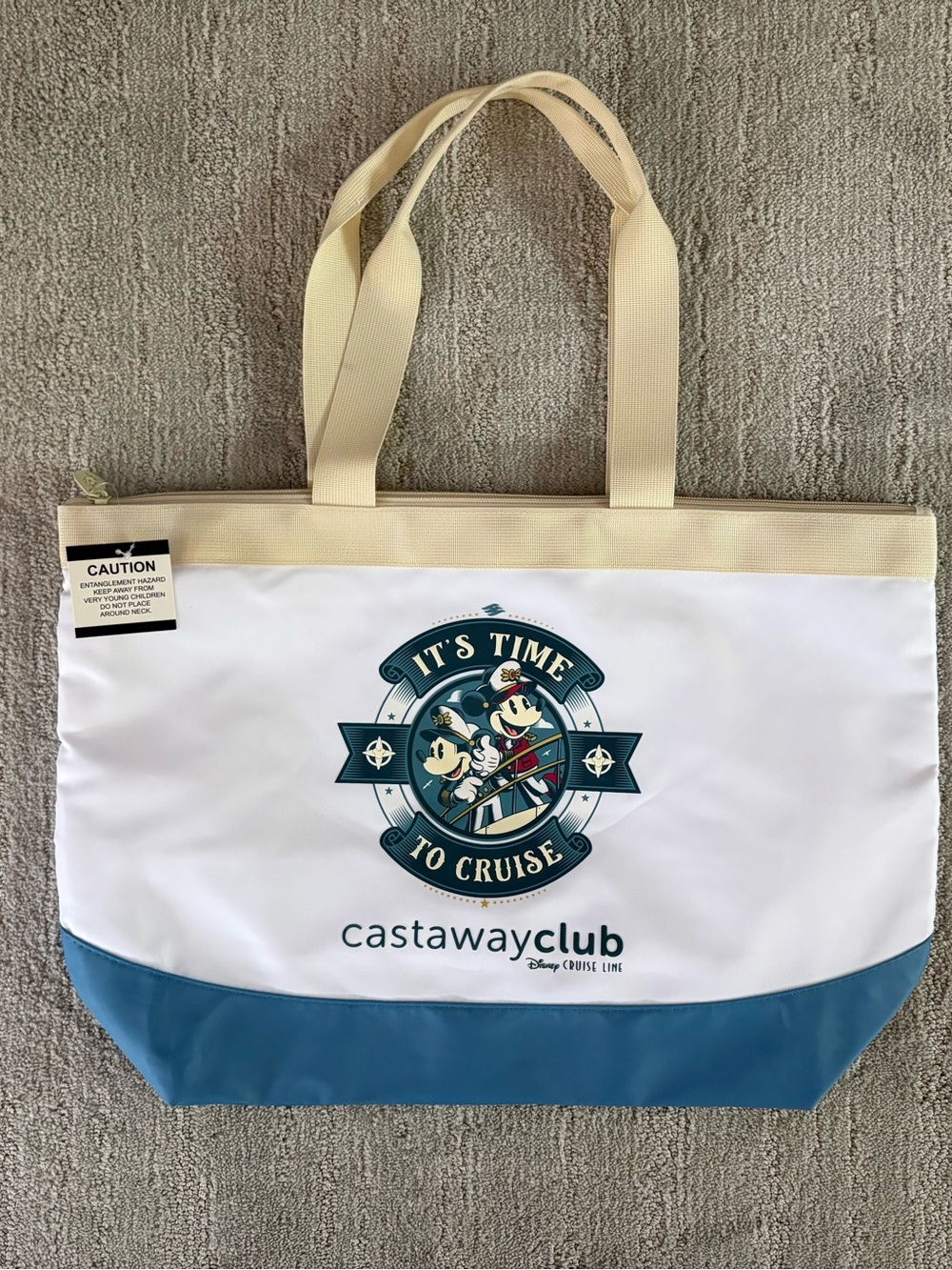 Disney Cruise Line Castaway Club Tote Bag NWT Mickey Minnie Beach Vacation